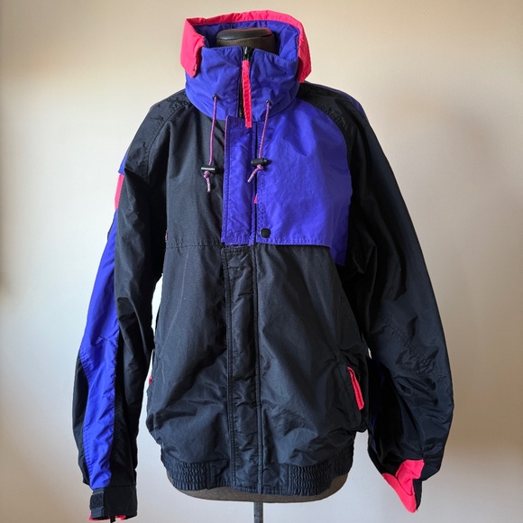 Columbia Other - Vintage 90s Columbia Criterion ski jacket shell in black, electric purple & pink